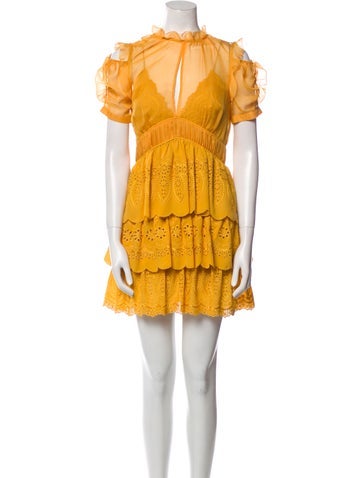 Self-Portrait Dresses Mock Neck Mini Dress Us0, UK4 | XS