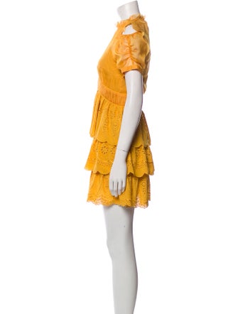 Self-Portrait Mock Neck Mini Dress