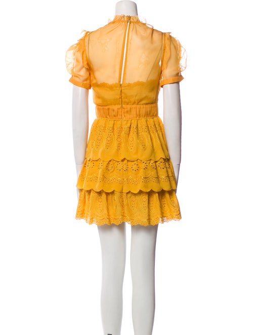 Self-Portrait Mock Neck Mini Dress