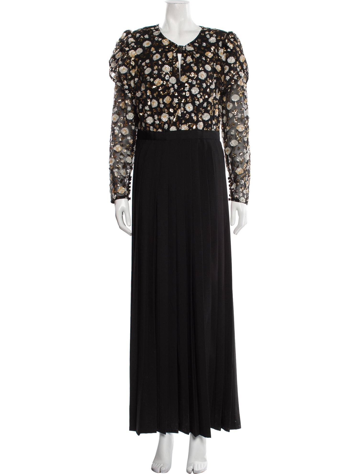 Self-Portrait Crew Neck Long Dress