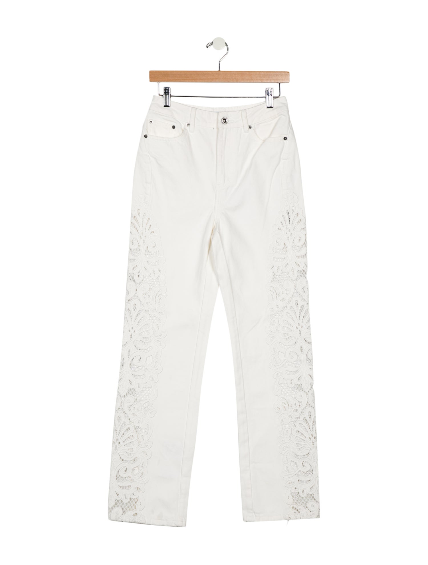 Self-Portrait High-Rise Straight Leg Jeans