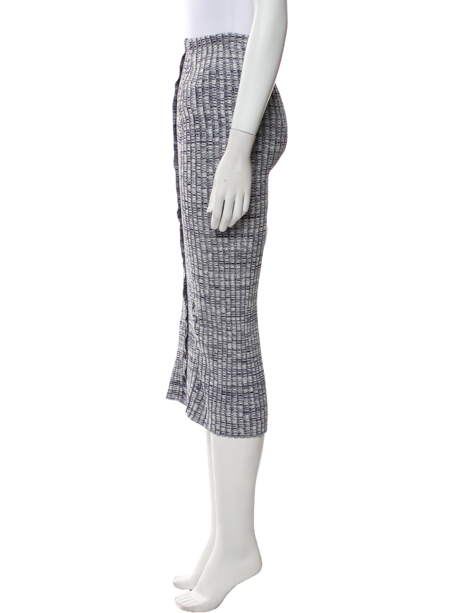 Self-Portrait Plaid Print Midi Length Skirt