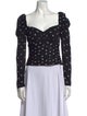Self-Portrait Polka Dot Print Square Neckline Crop Top