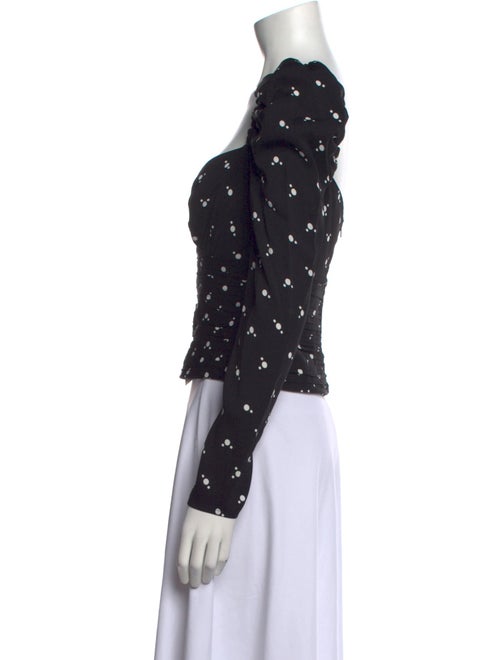 Self-Portrait Polka Dot Print Square Neckline Crop Top