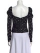 Self-Portrait Polka Dot Print Square Neckline Crop Top