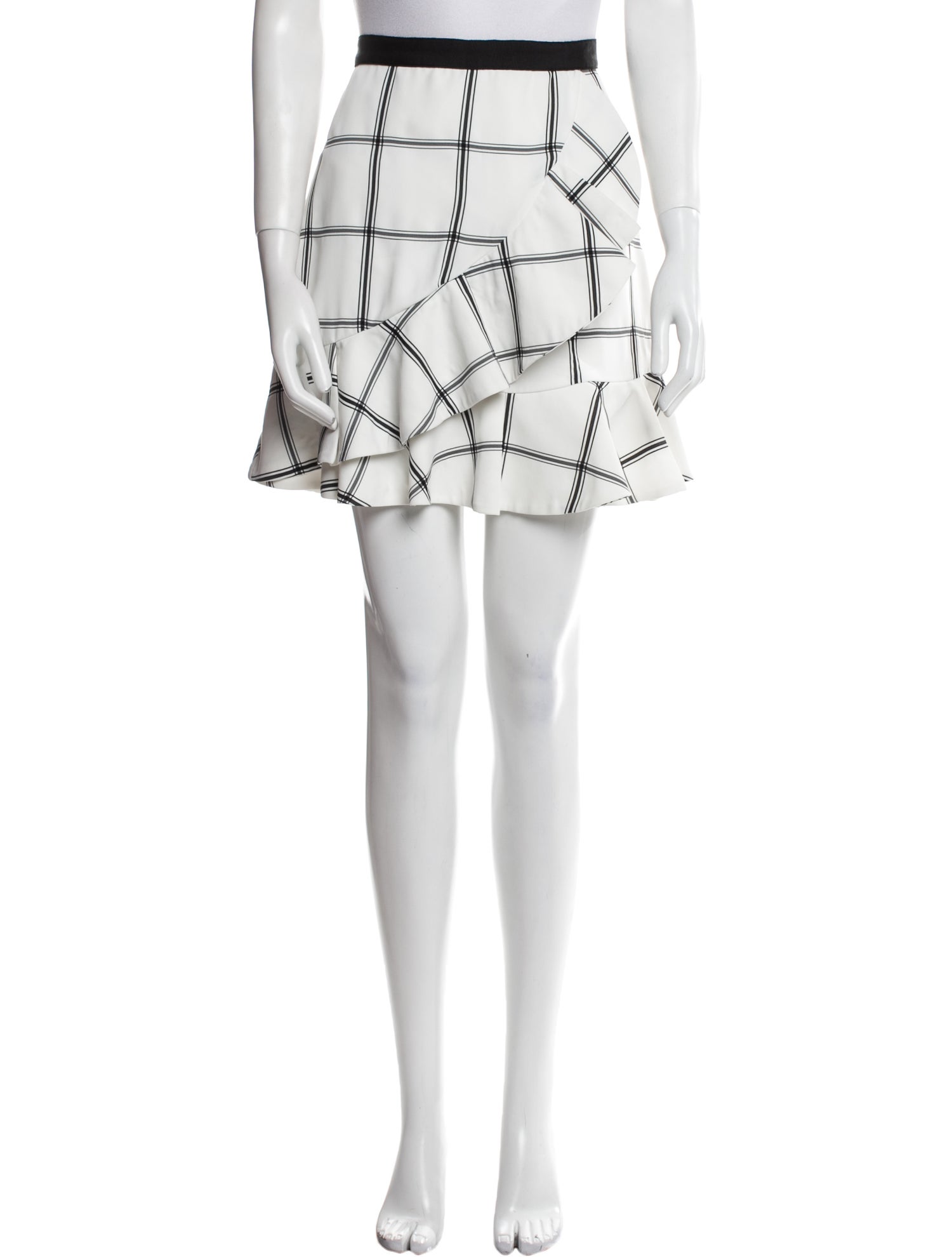 Self-Portrait Plaid Print Mini Skirt