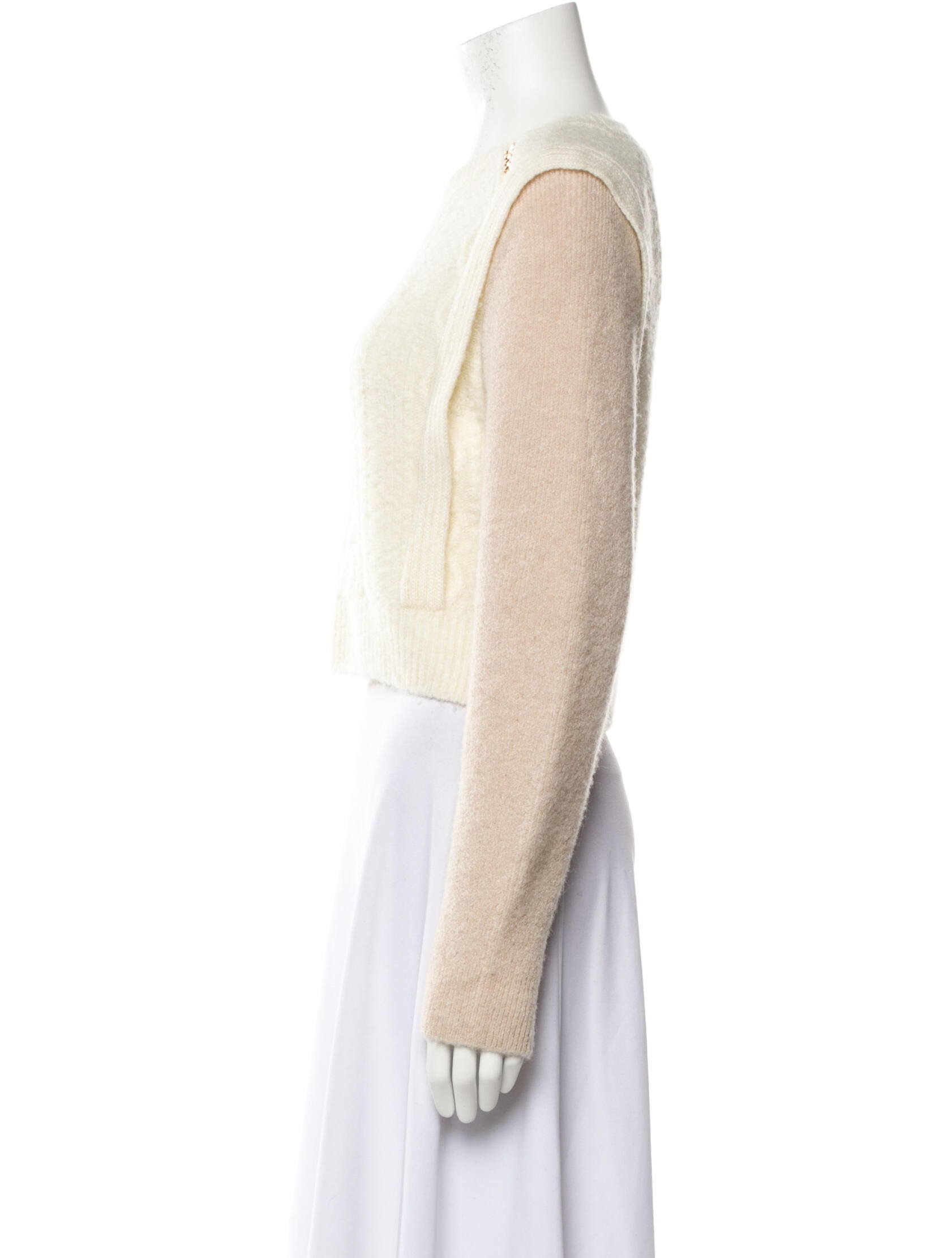 Self-Portrait Patterned Crew Neck Sweater