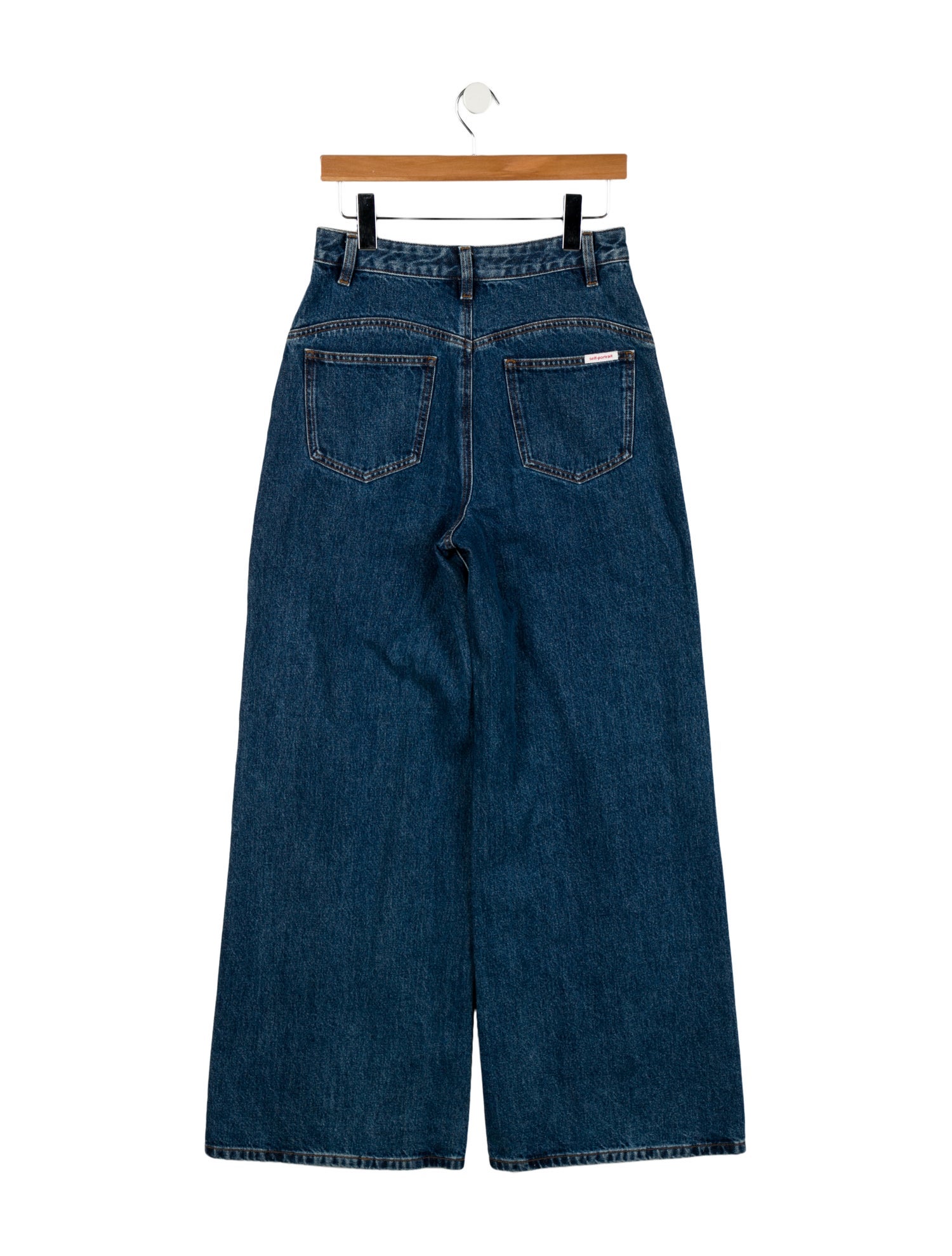 Self-Portrait High-Rise Wide Leg Jeans