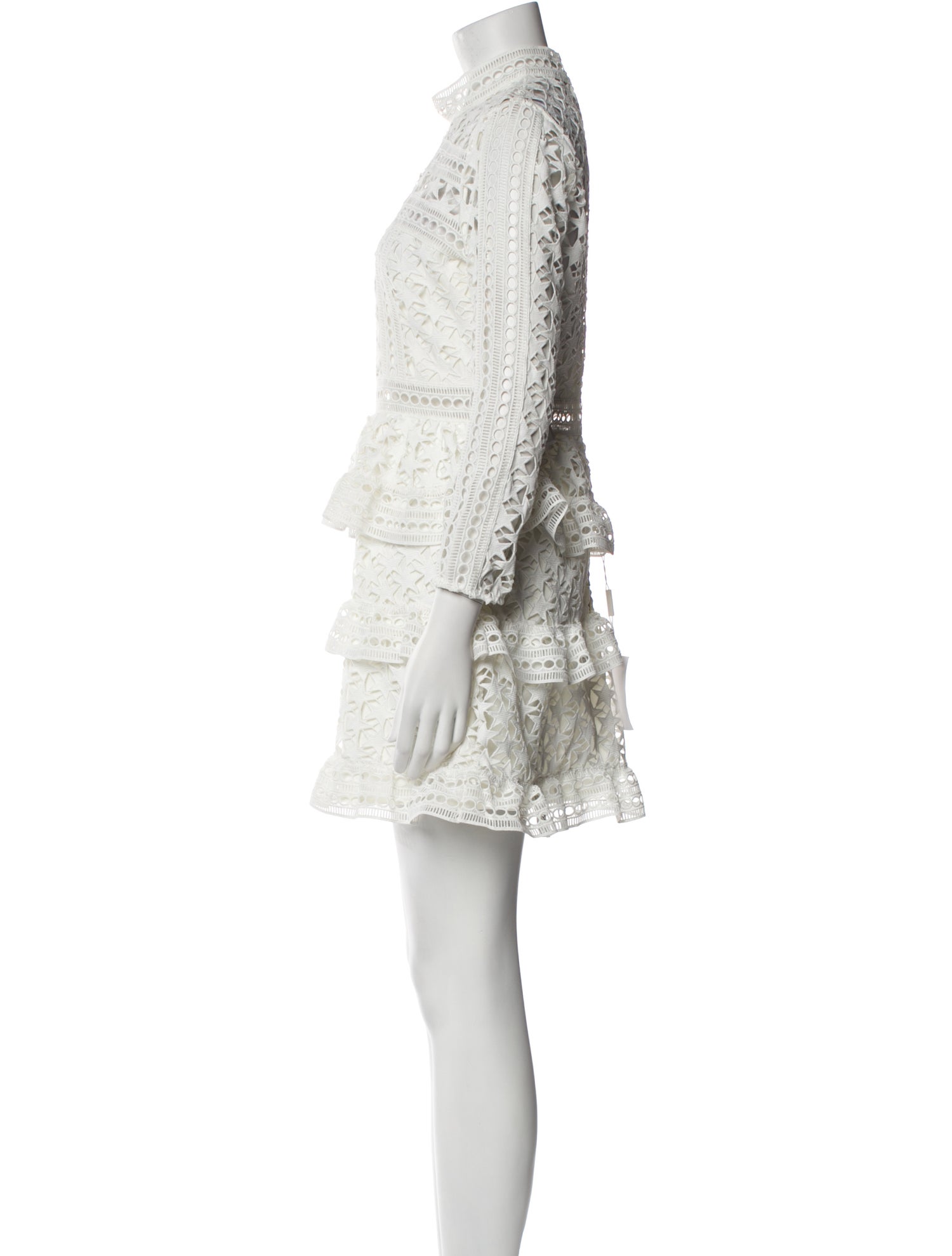 Self-Portrait Lace Pattern Mini Dress