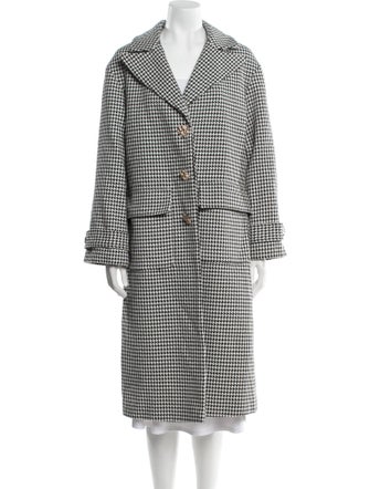 Self-Portrait Houndstooth Print Coat