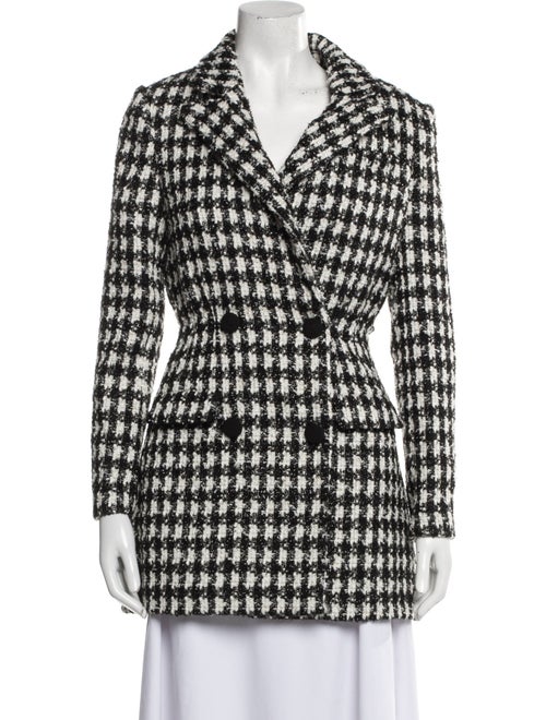 Self-Portrait Tweed Houndstooth Print Peacoat