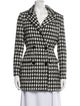 Self-Portrait Tweed Houndstooth Print Peacoat