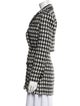 Self-Portrait Tweed Houndstooth Print Peacoat