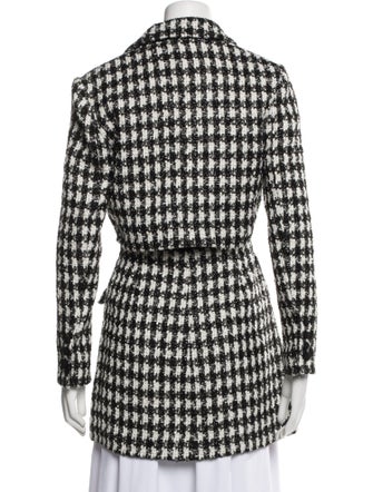 Self-Portrait Tweed Houndstooth Print Peacoat