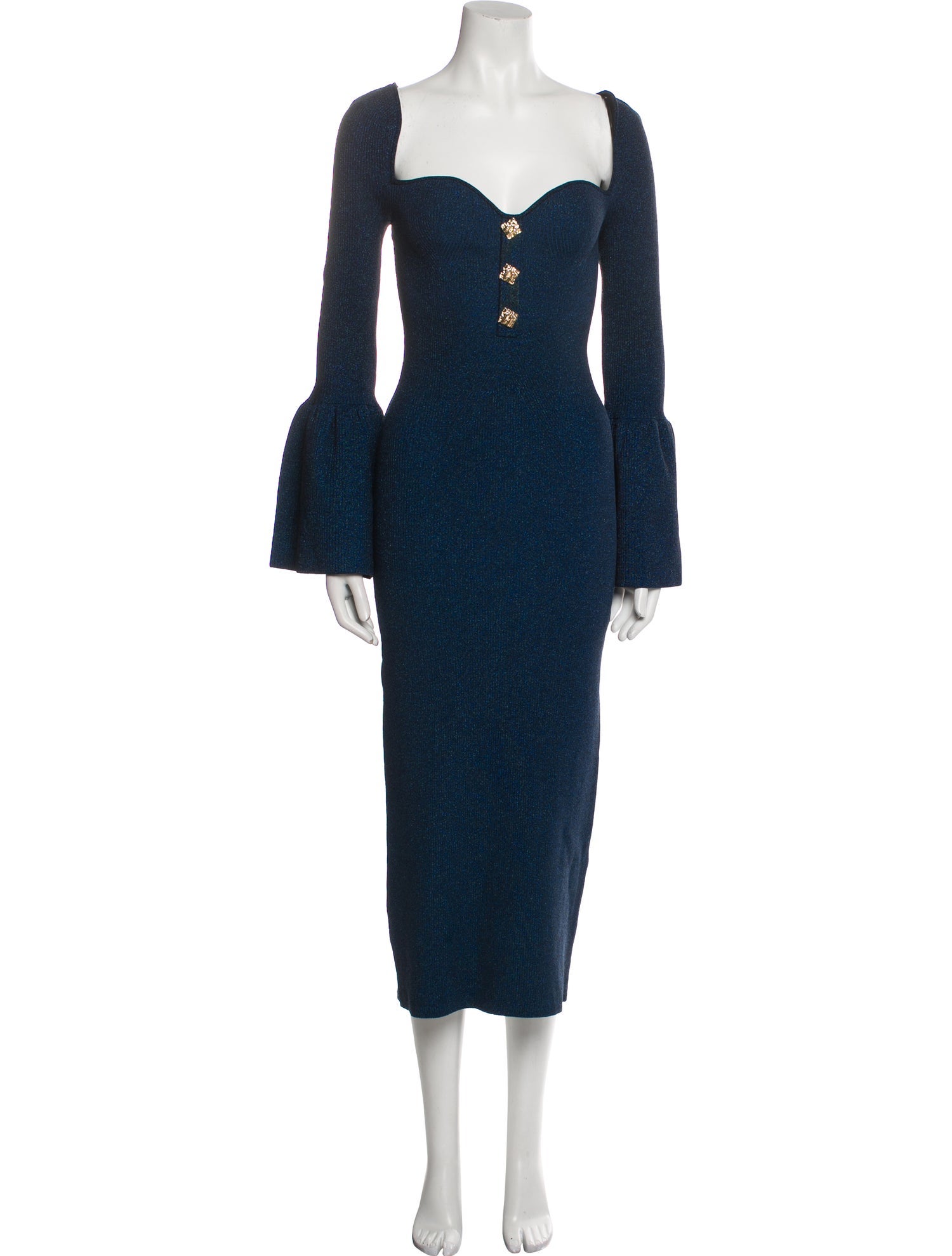 Self-Portrait Square Neckline Long Dress