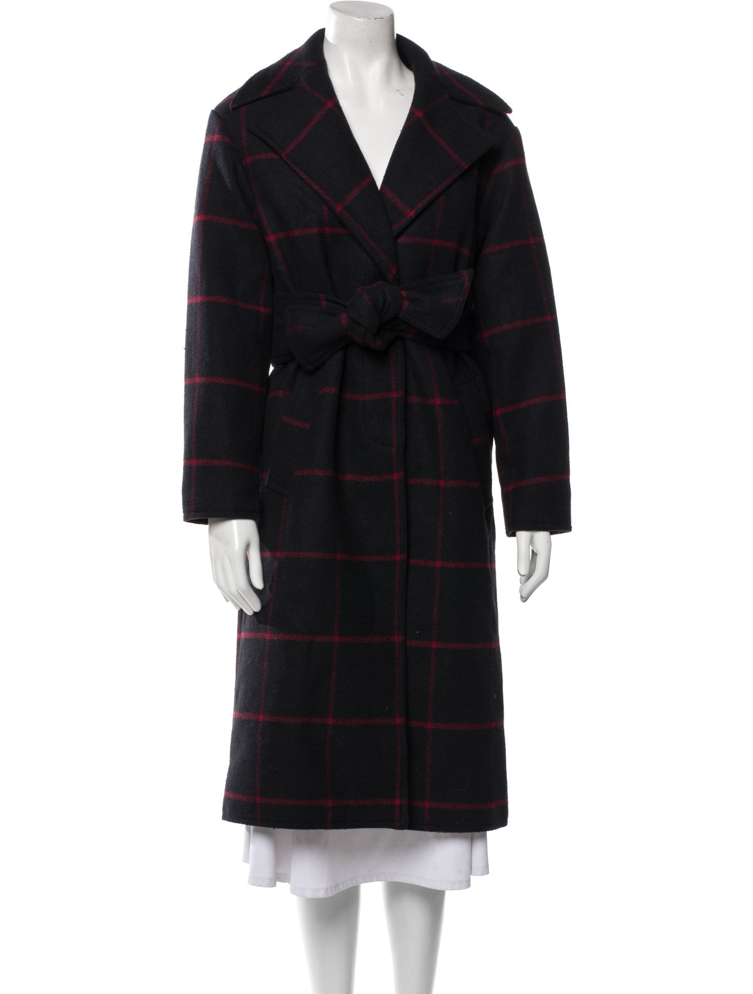 Self-Portrait Plaid Print Coat