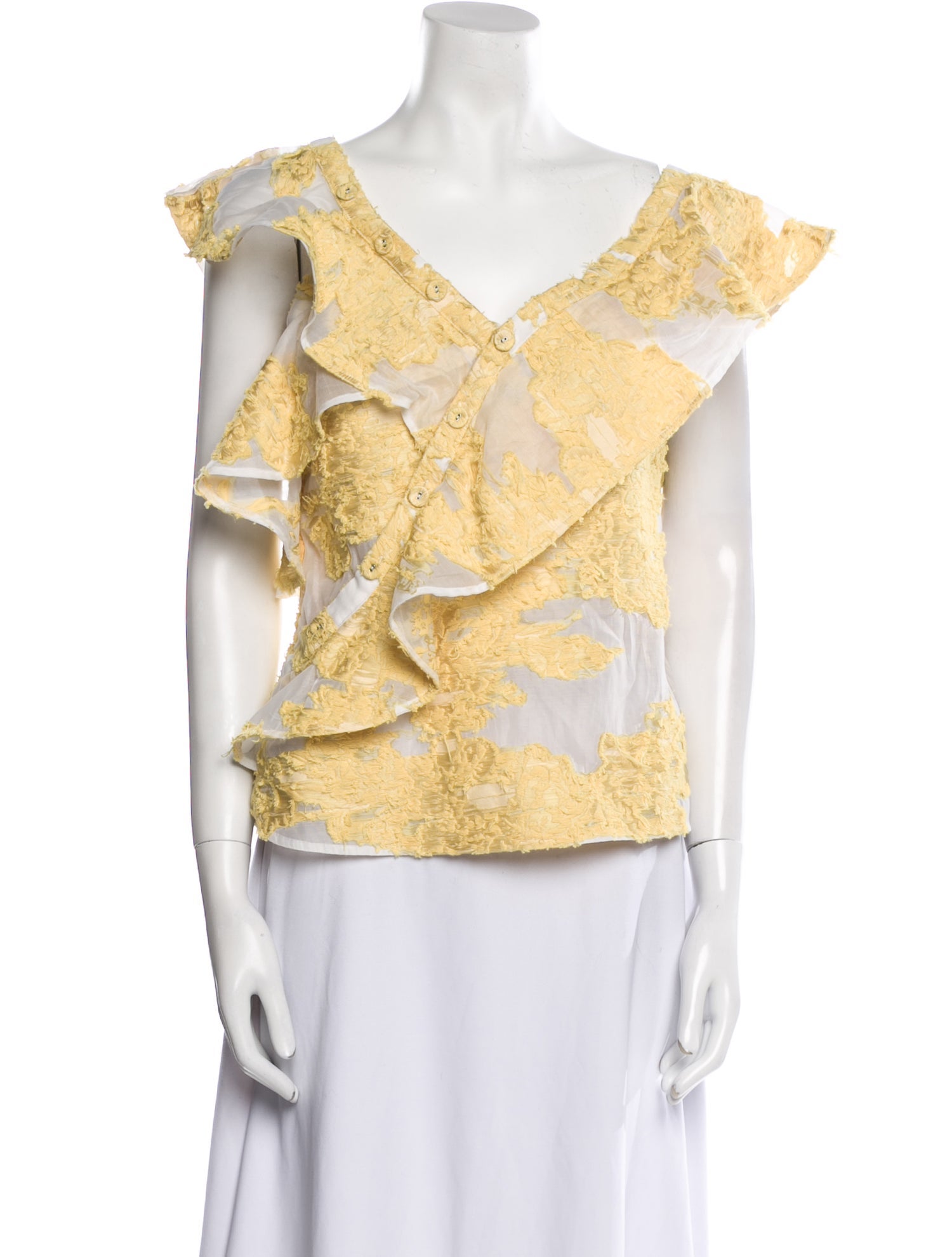 Self-Portrait Floral Print V-Neck Blouse