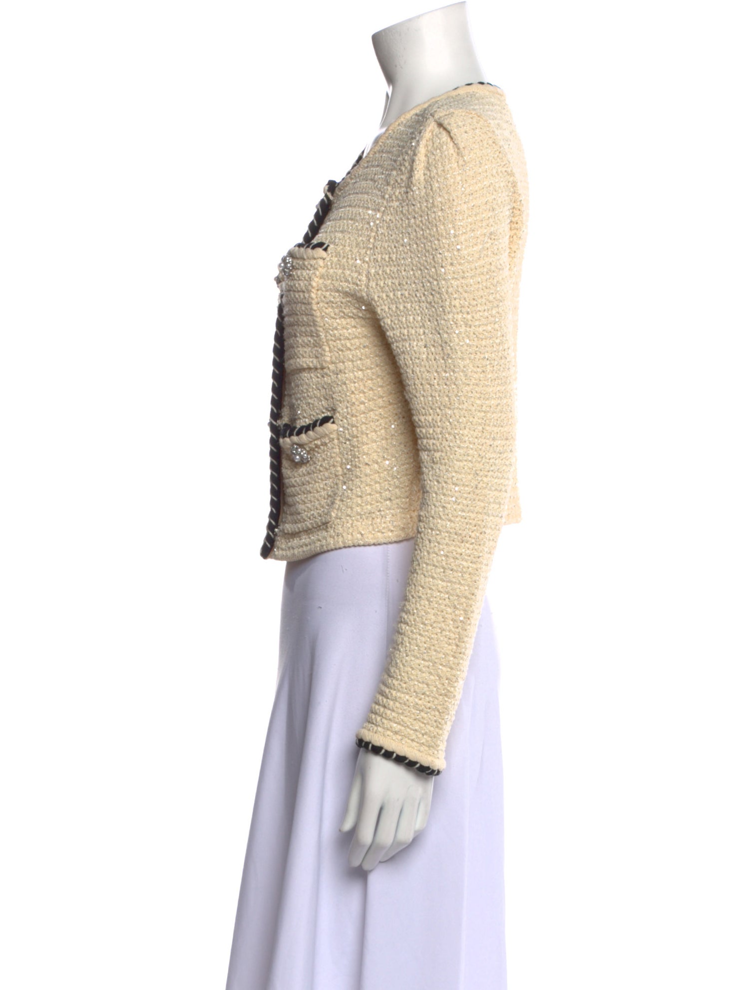 Self-Portrait Printed Scoop Neck Sweater