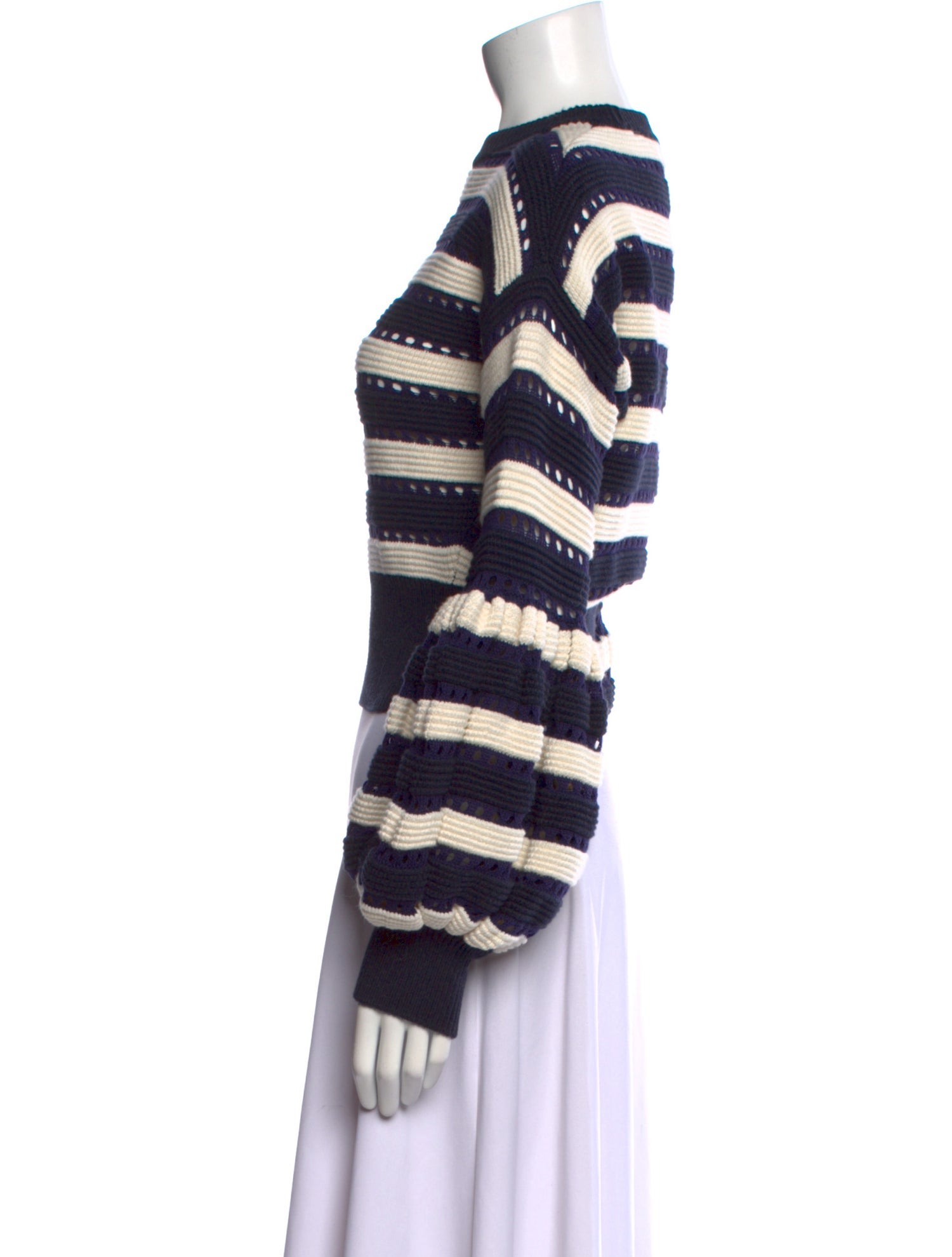 Self-Portrait Striped Crew Neck Sweater