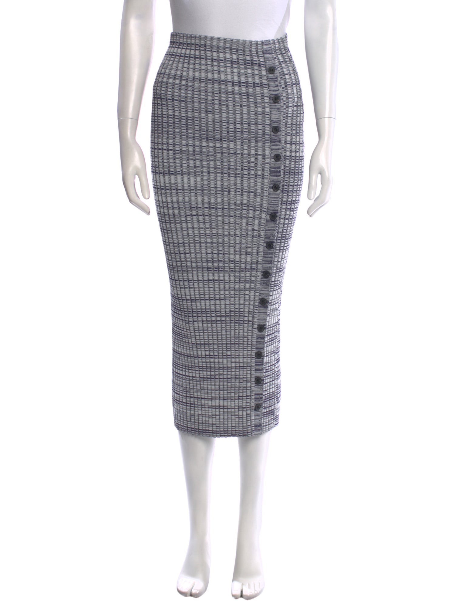 Self-Portrait Plaid Print Midi Length Skirt