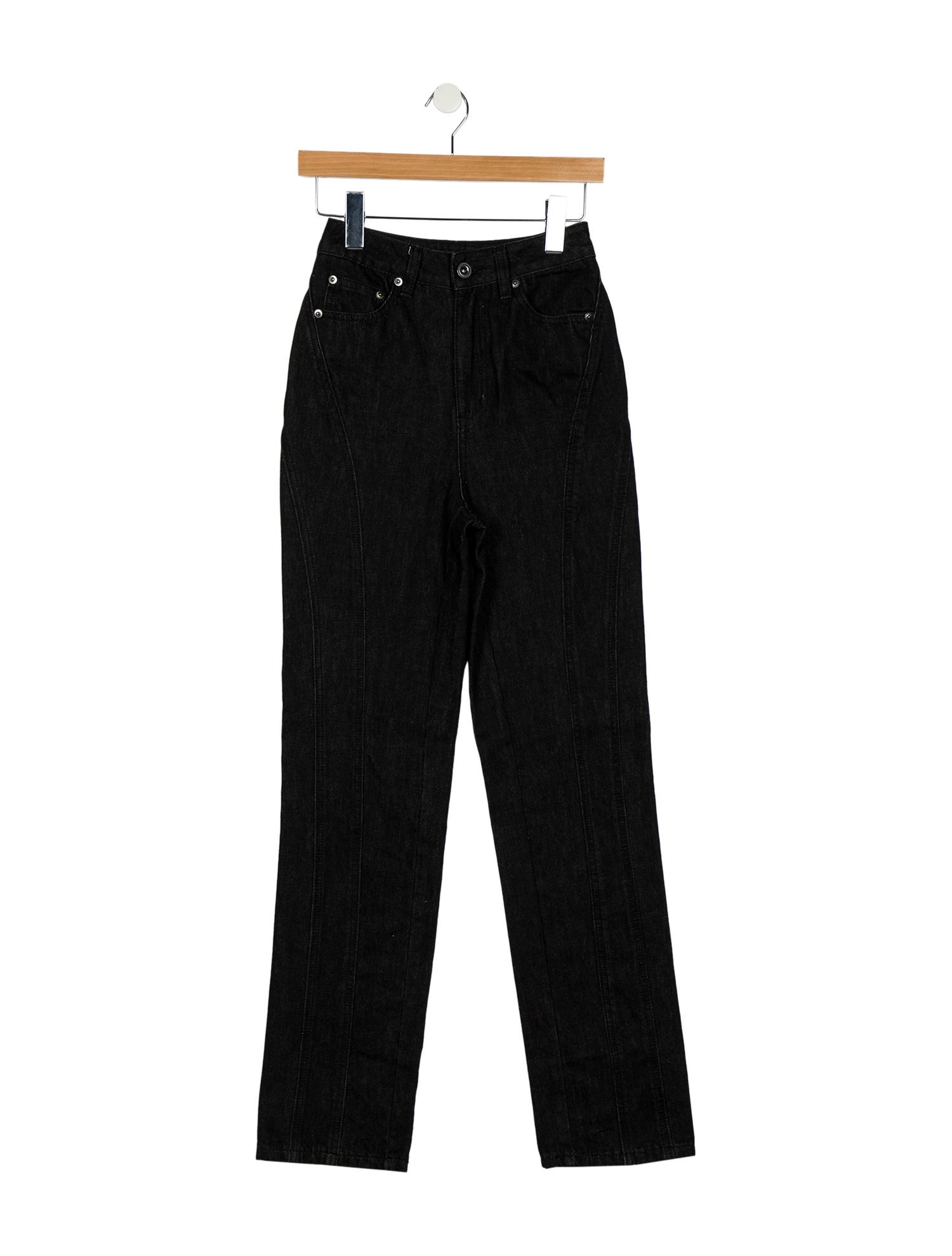 Self-Portrait High-Rise Straight Leg Jeans