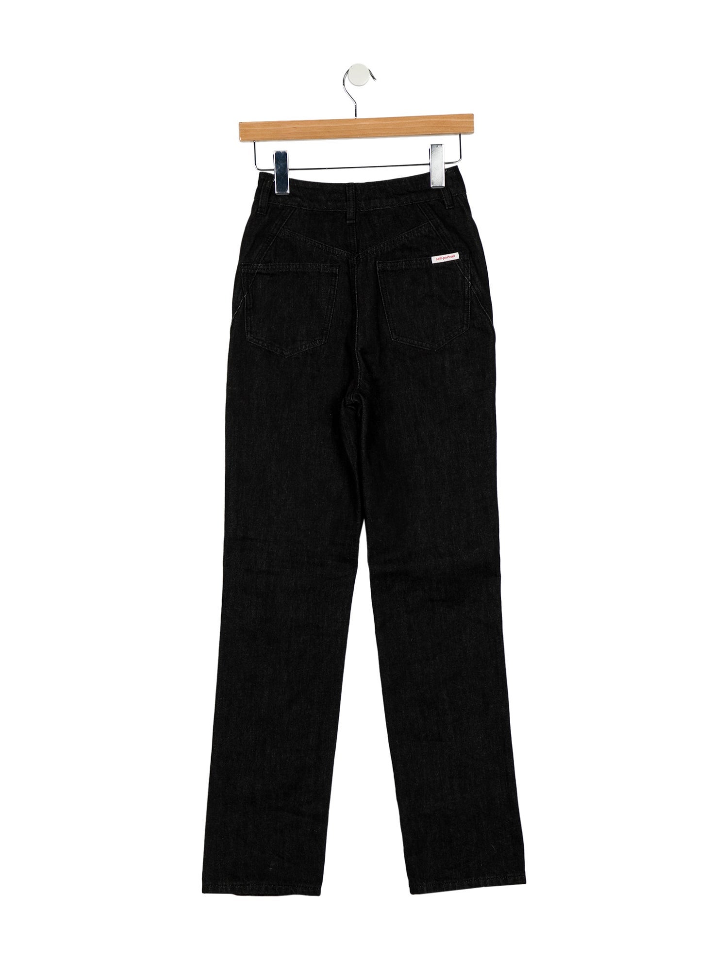 Self-Portrait High-Rise Straight Leg Jeans