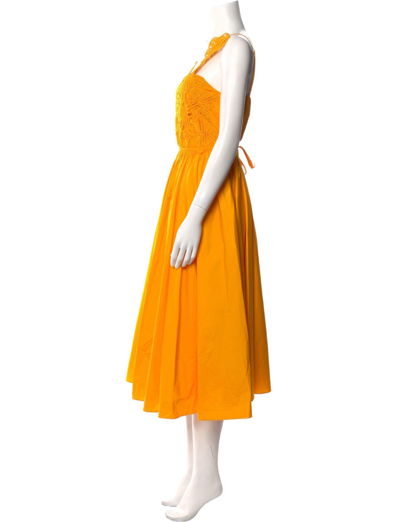 Self-Portrait Square Neckline Midi Length Dress