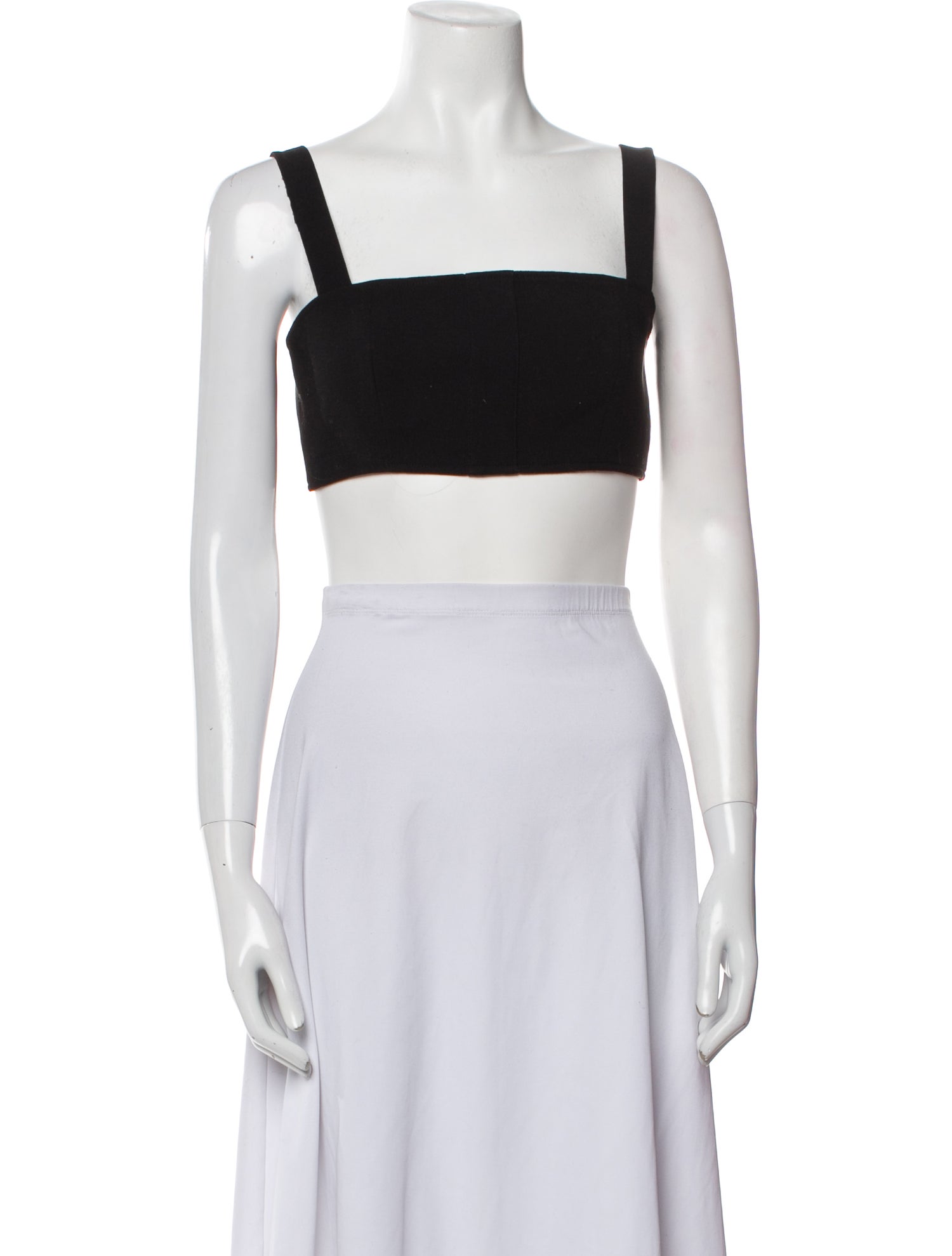 Self-Portrait Square Neckline Sleeveless Crop Top