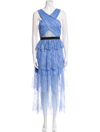 Self-Portrait Lace Pattern Long Dress