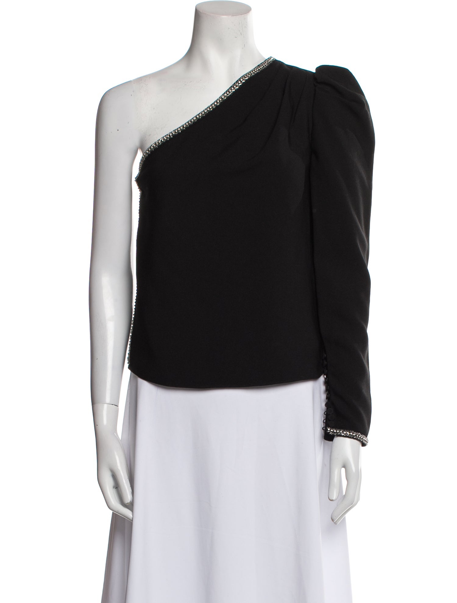 Self-Portrait One-Shoulder Long Sleeve Top