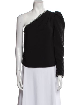 Self-Portrait One-Shoulder Long Sleeve Top