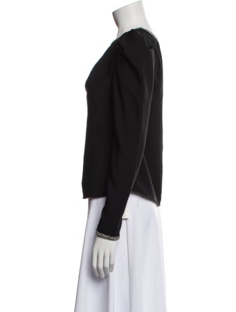 Self-Portrait One-Shoulder Long Sleeve Top