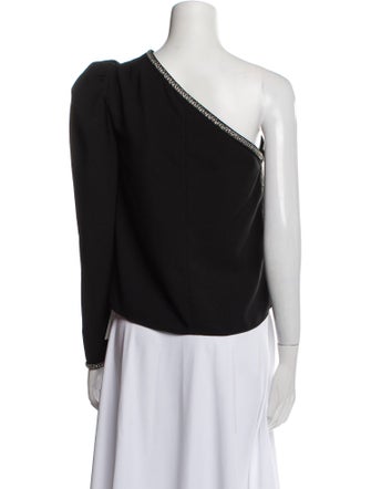 Self-Portrait One-Shoulder Long Sleeve Top