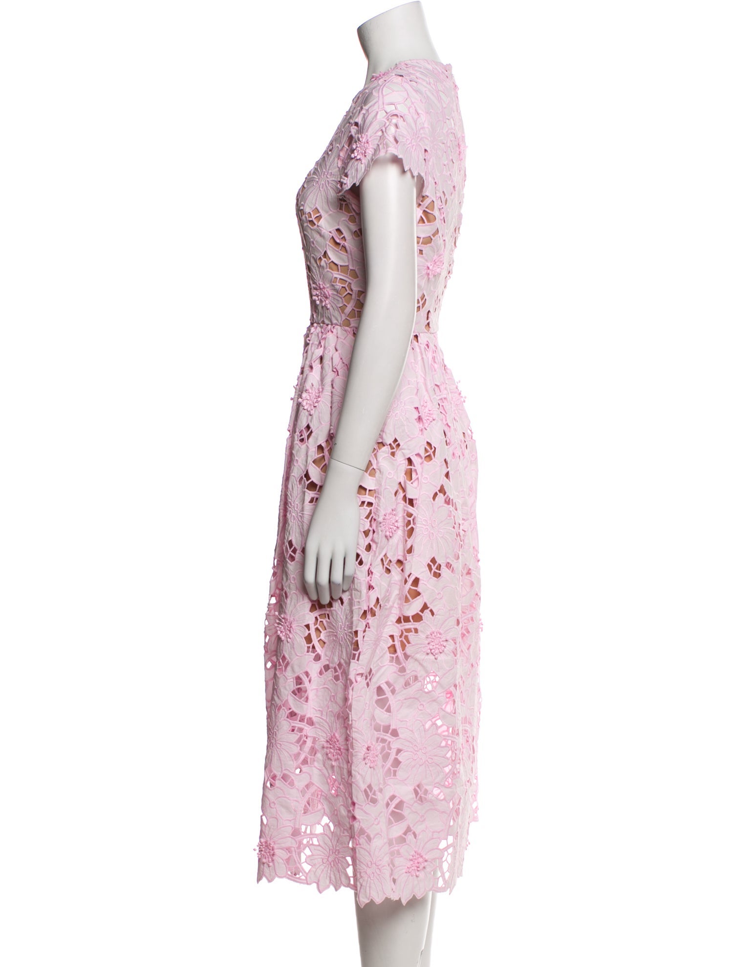 Self-Portrait Lace Pattern Midi Length Dress