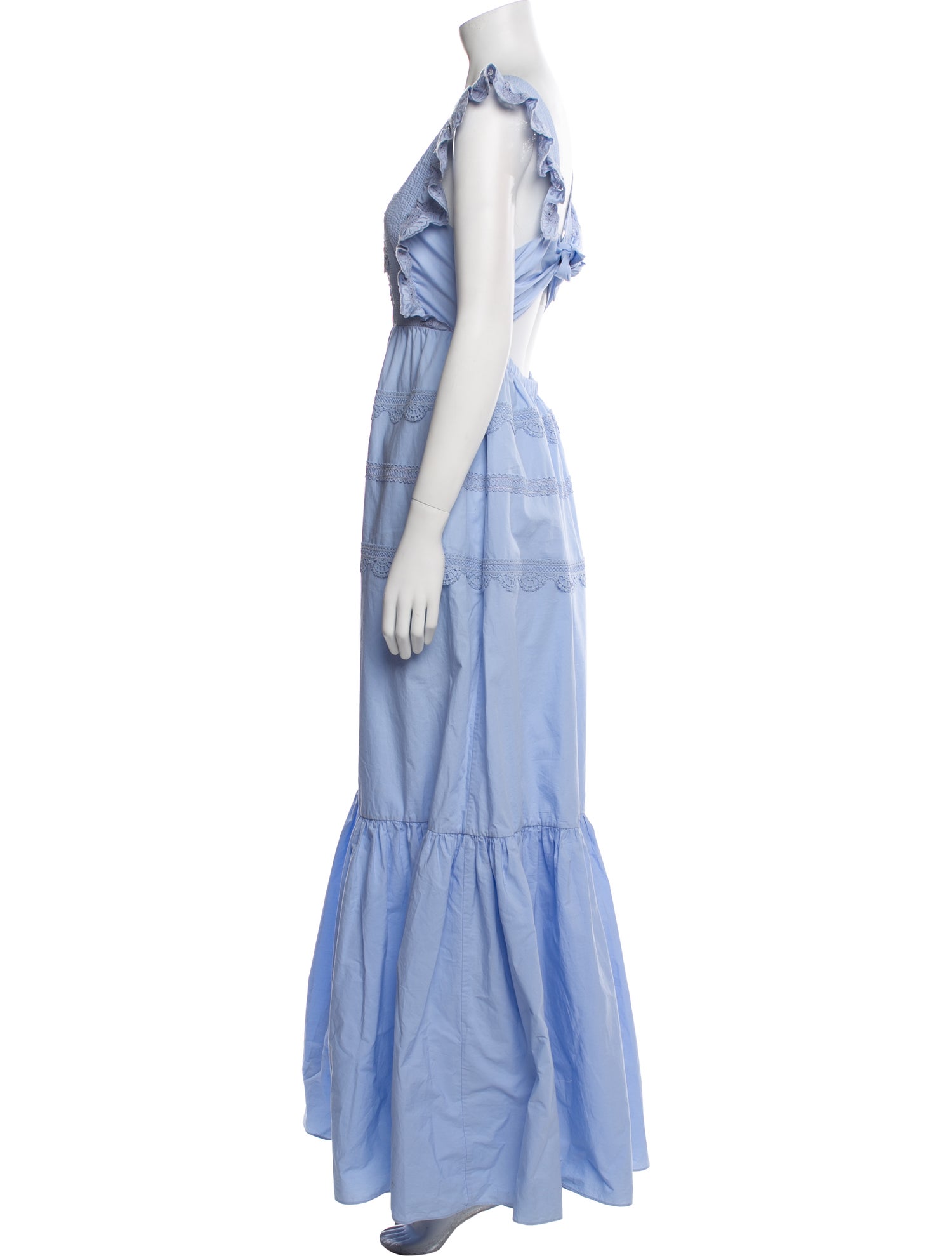 Self-Portrait Square Neckline Long Dress