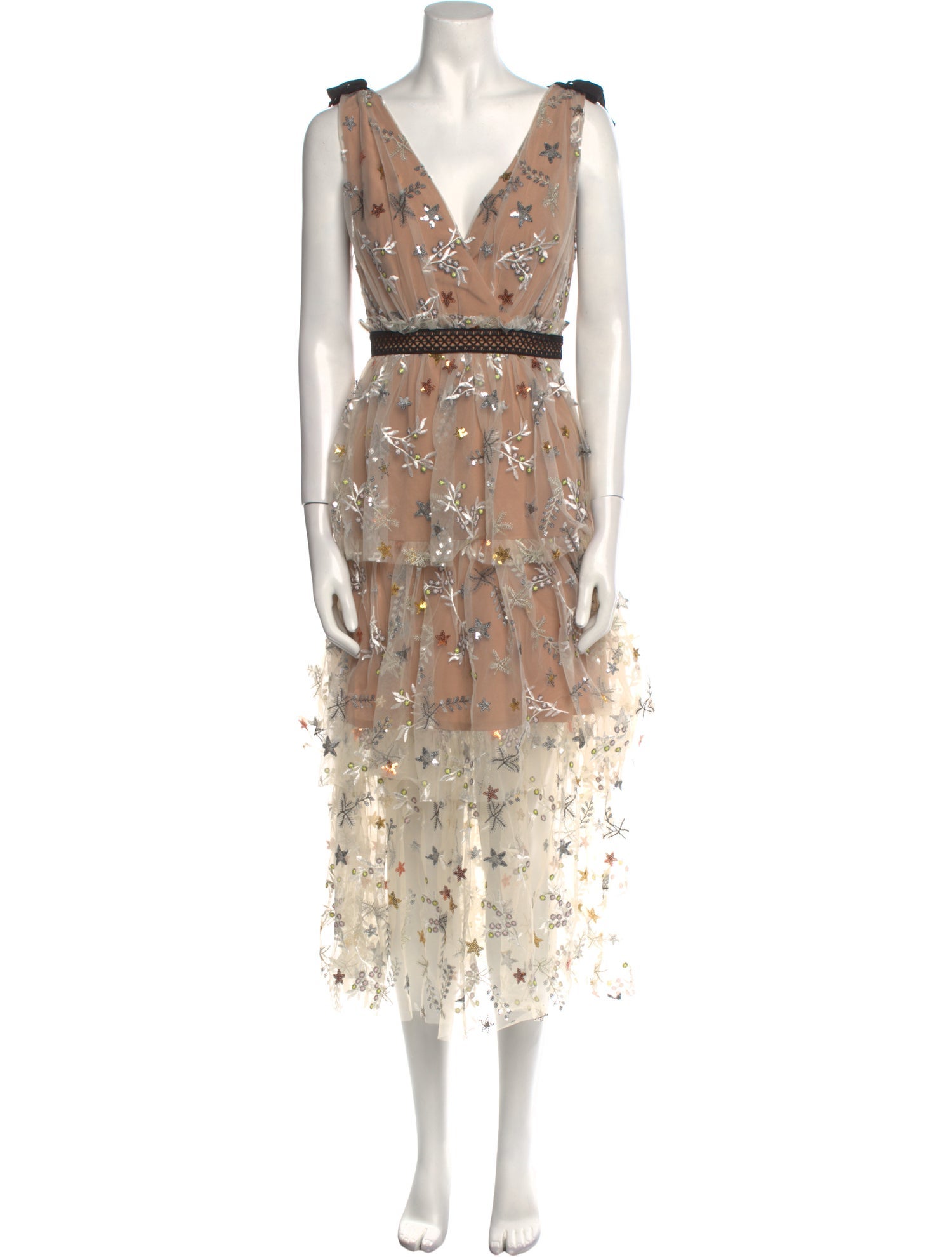 Self-Portrait Patterned Long Dress