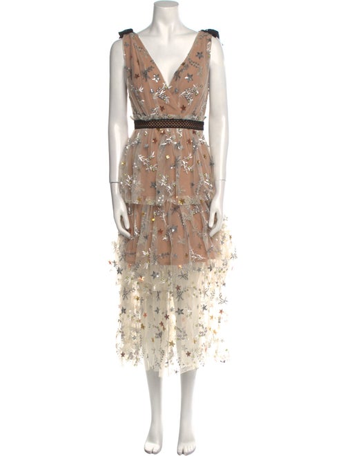 Self-Portrait Patterned Long Dress