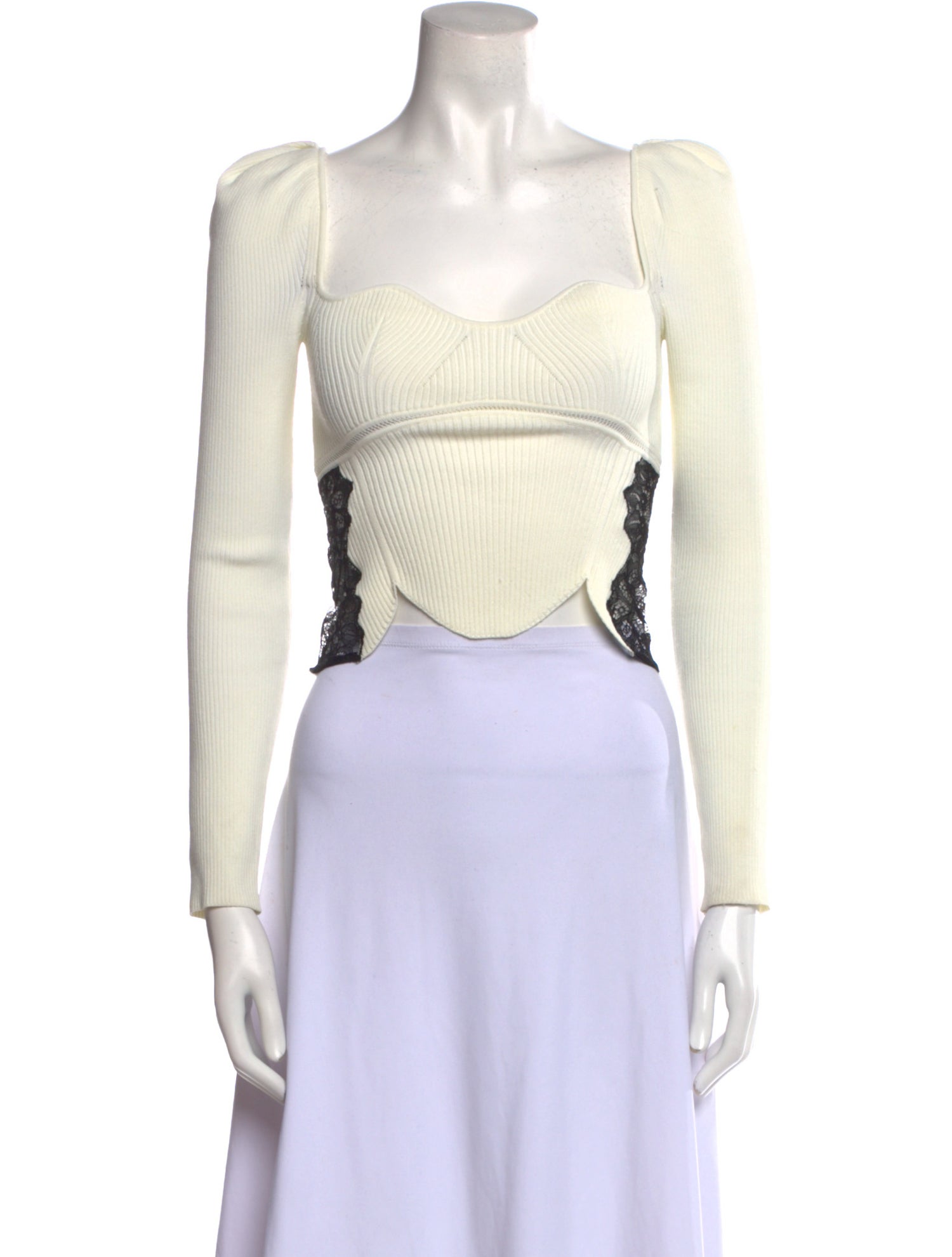 Self-Portrait 2020 Square Neckline Crop Top