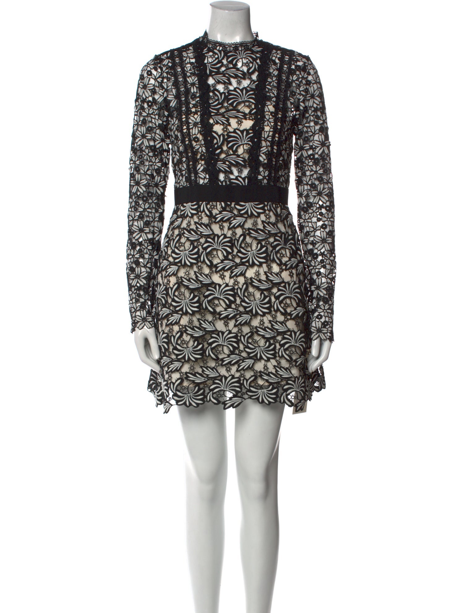Self-Portrait Lace Pattern Mini Dress
