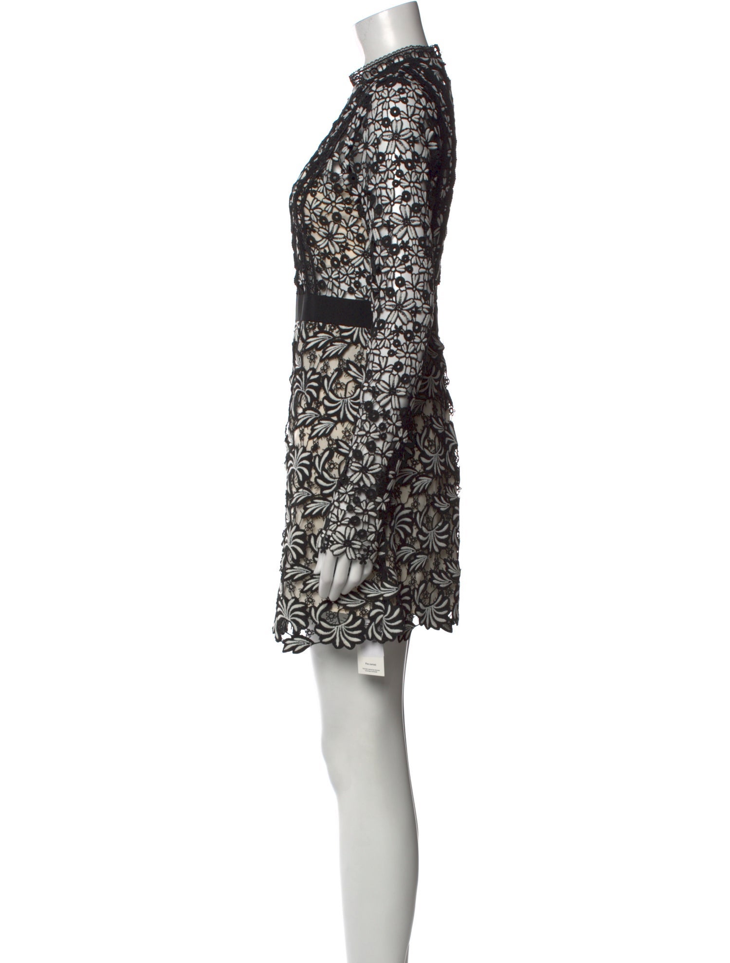 Self-Portrait Lace Pattern Mini Dress