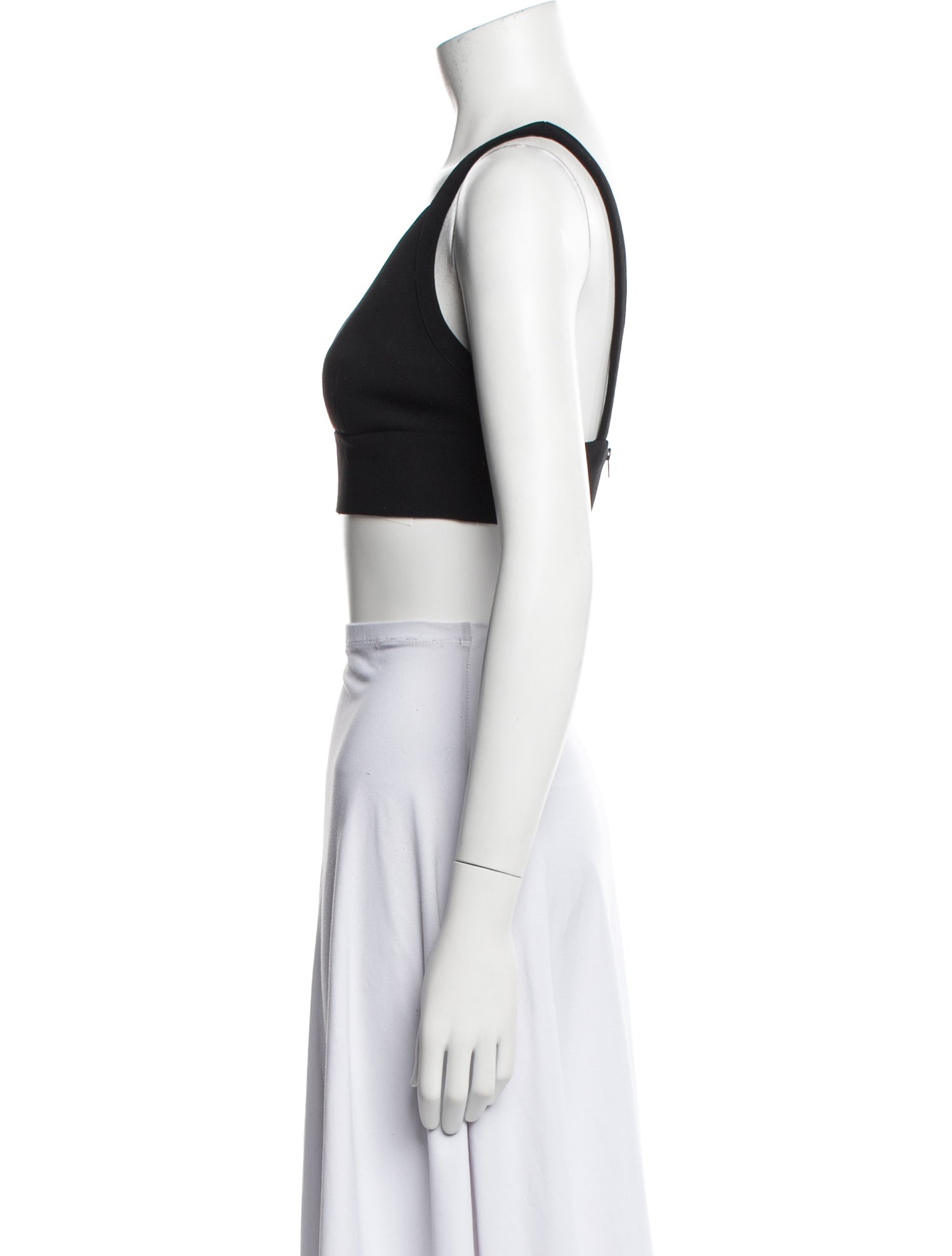 Self-Portrait V-Neck Sleeveless Crop Top