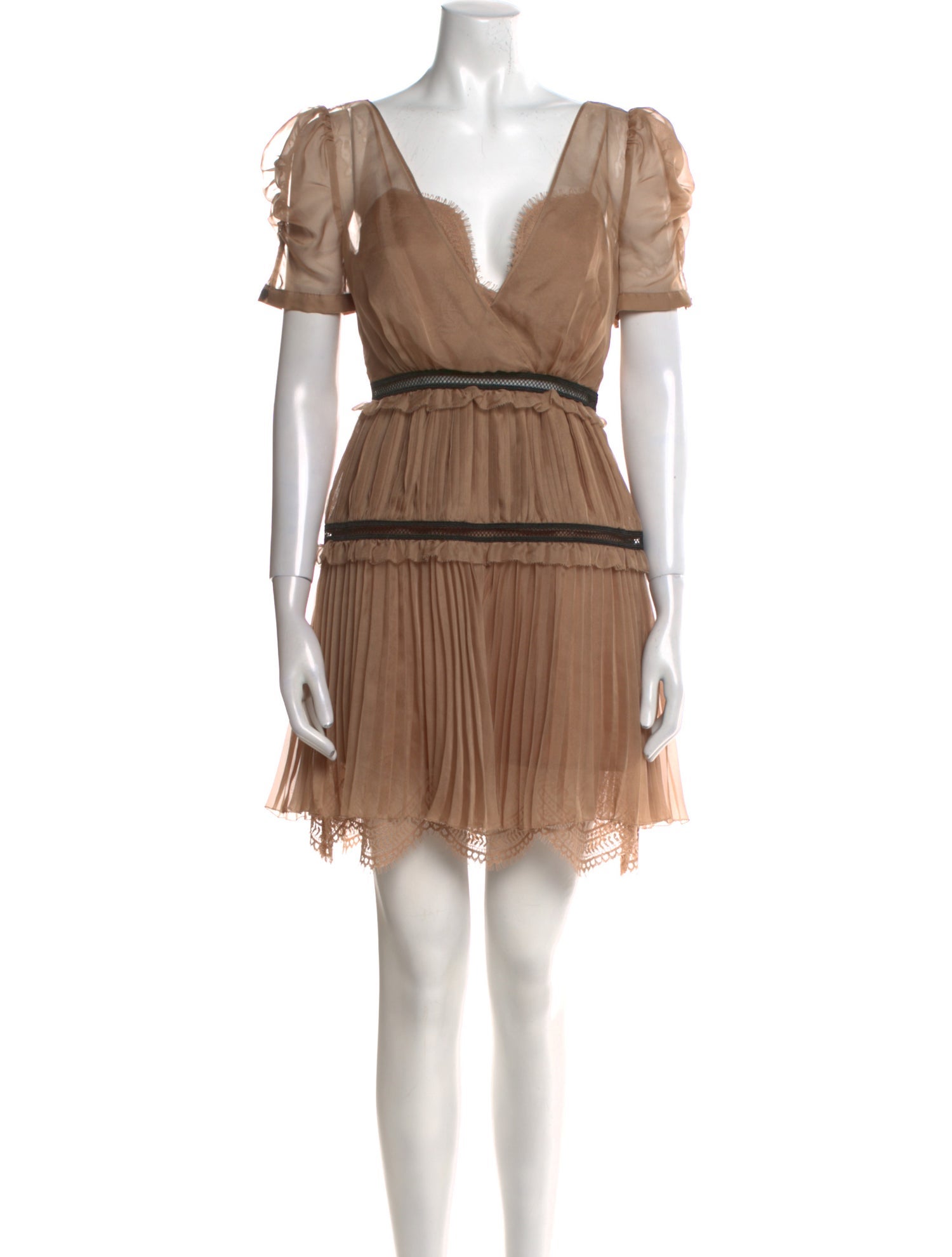 Self-Portrait V-Neck Mini Dress