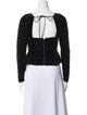 Self-Portrait Polka Dot Print Square Neckline Crop Top