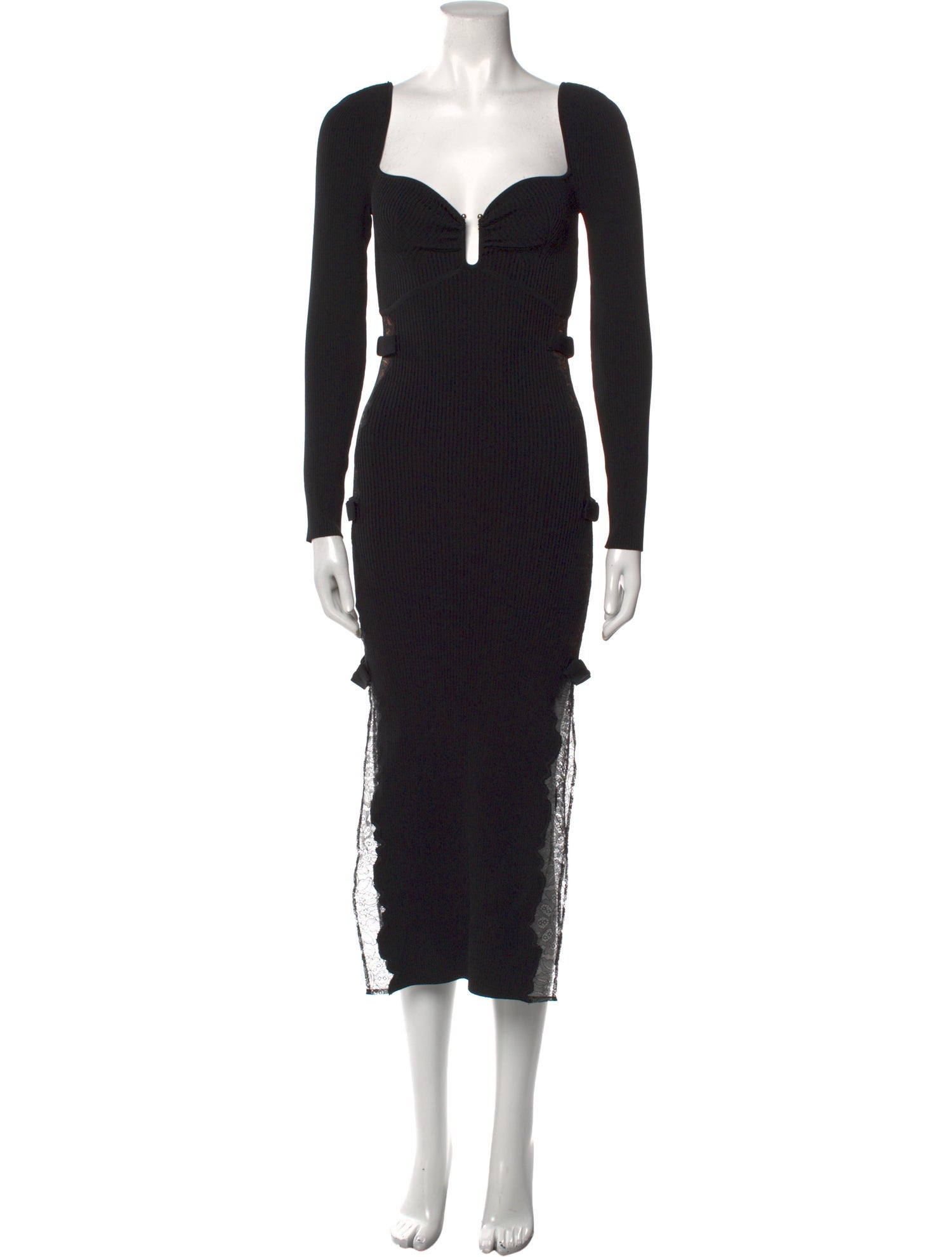 Self-Portrait V-Neck Midi Length Dress