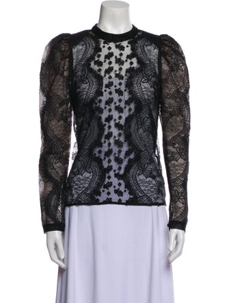 Self-Portrait Lace Lace Pattern Blouse