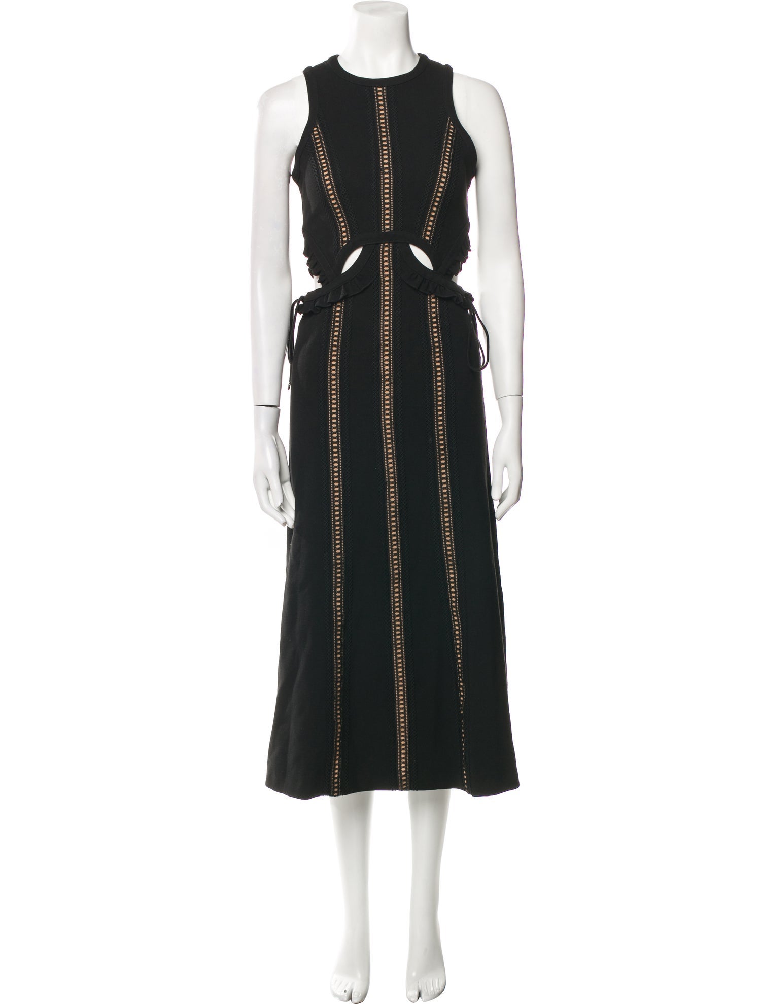 Self-Portrait Crew Neck Long Dress