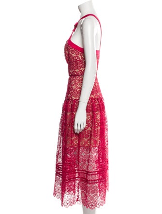 Self-Portrait Lace Pattern Long Dress