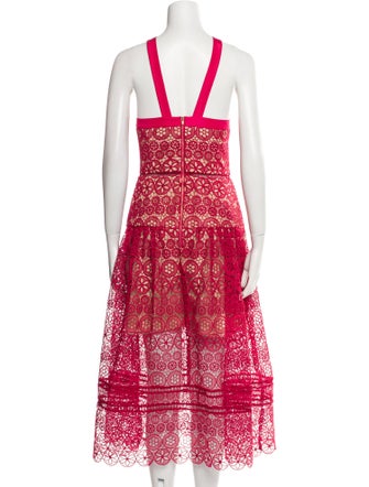 Self-Portrait Lace Pattern Long Dress