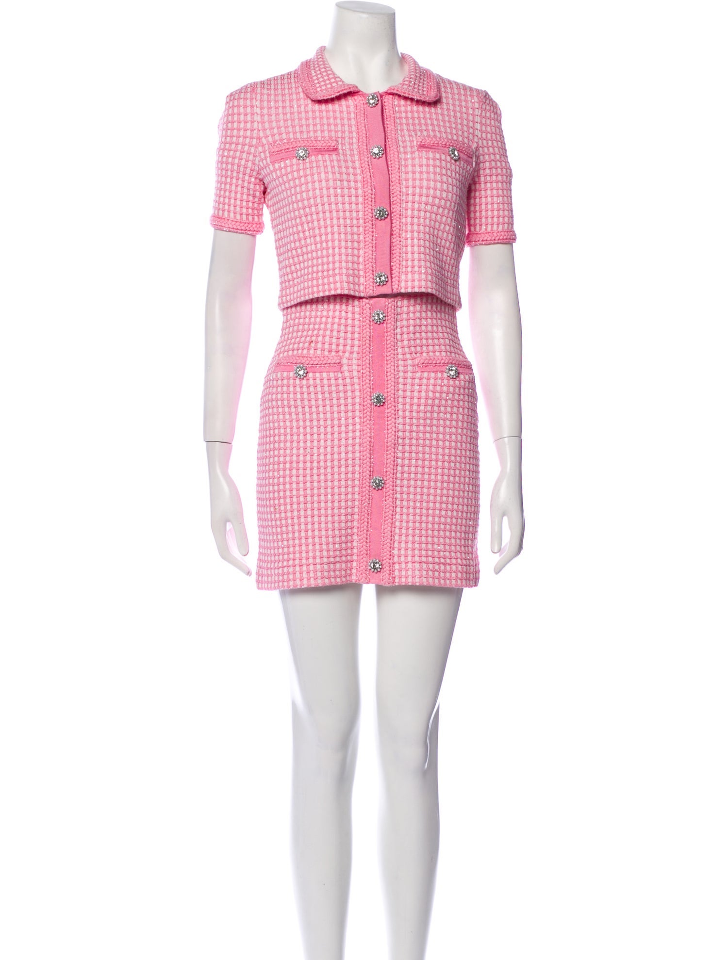 Self-Portrait Tweed Pattern Skirt Set