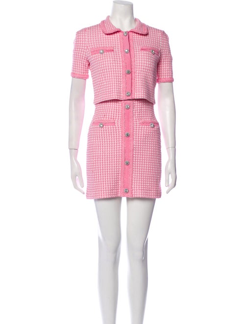 Self-Portrait Tweed Pattern Skirt Set